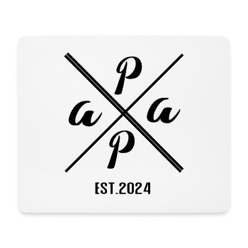Papa Established 2024 - Conception de cadeaux minimalistes - Tapis de souris (format paysage) - blanc - Devant