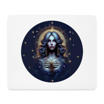 Cercle d’étoiles de la déesse du clair de lune - Signe du zodiaque Balance - Tapis de souris (format paysage) - blanc - Devant