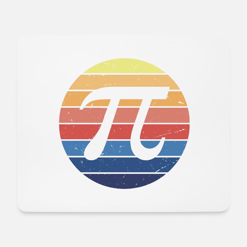 Math Pi Rétro - Tapis de souris (format paysage) - blanc