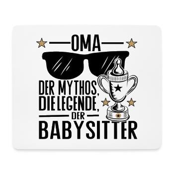 Oma – Der Mythos, die Legende, der Babysitter - Mousepad (Querformat) - Weiß - Vorne