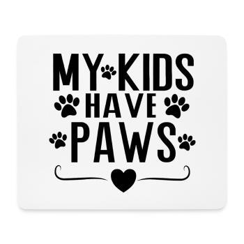 Mes enfants ont des pattes – Conception de la déclaration parentale de chien - Tapis de souris (format paysage) - blanc - Devant