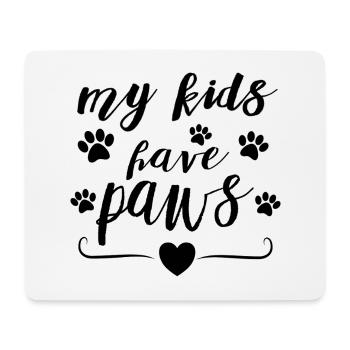 Mes enfants ont des pattes – Conception de la déclaration des parents d’animaux - Tapis de souris (format paysage) - blanc - Devant
