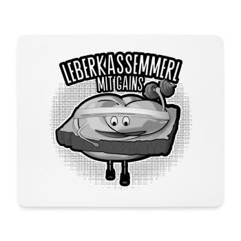 Leberkassemmel mit Muckis. - Mousepad (Querformat) - Weiß - Vorne