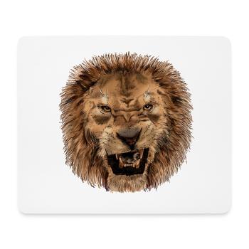Majestic Lion Head Print - Mouse Pad (horizontal) - white - Front