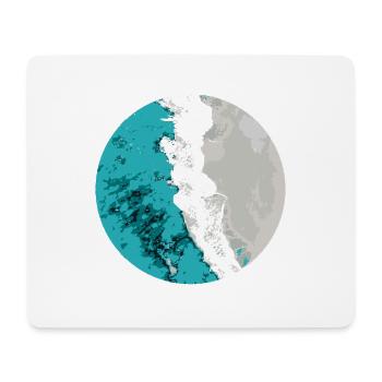 Split Earth Teal Moon - Mouse Pad (horizontal) - white - Front