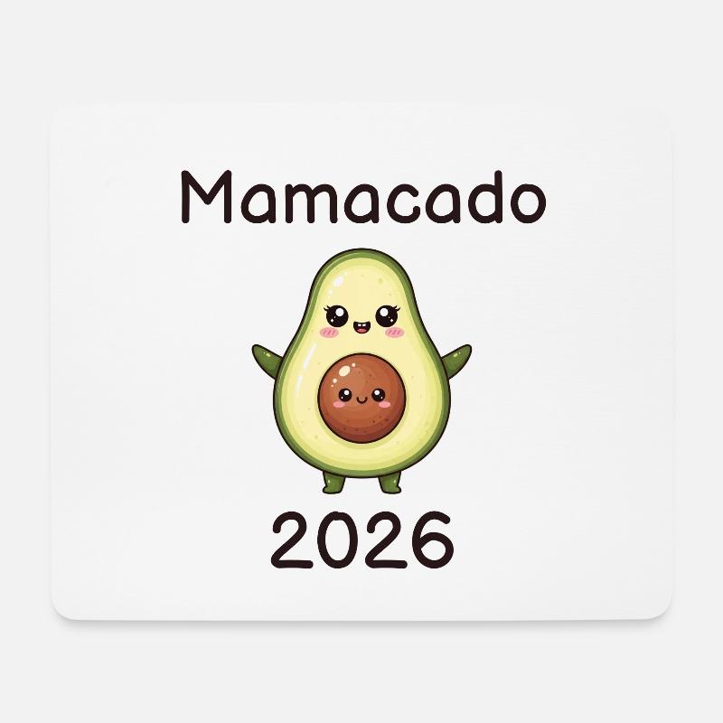 Mamacado 2026 – werdende Mama Avocado - Mousepad (Querformat) - Weiß
