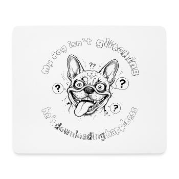 Drôle de Frenchie : Bouledogue minimaliste français mignon Lin - Tapis de souris (format paysage) - blanc - Devant