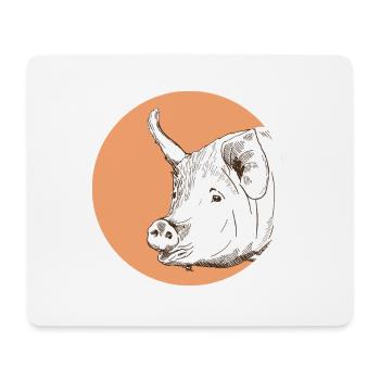 Schwein - Mousepad (Querformat) - Weiß - Vorne