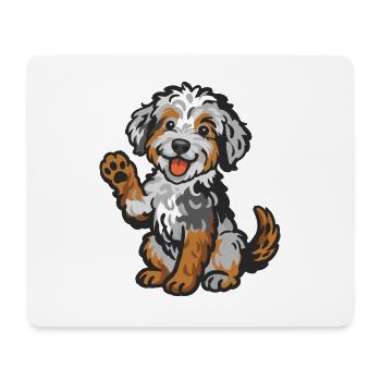 Doodle Merle - Kuschelhund Welpen - Mousepad (Querformat) - Weiß - Vorne