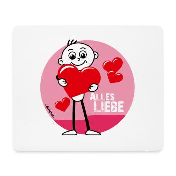 Alles Liebe Herzheld  - Mousepad (Querformat) - Weiß - Vorne
