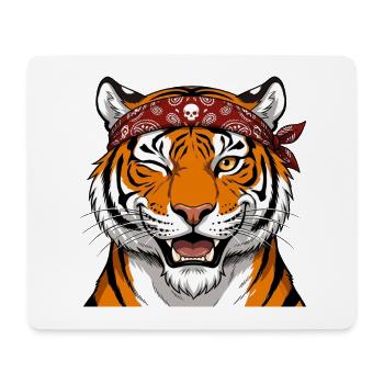Modischer Tiger. - Mousepad (Querformat) - Weiß - Vorne