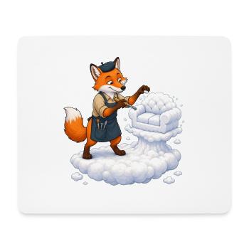 Fuchs Wolkenbildhauer formt weiches Wolkensofa - Mousepad (Querformat) - Weiß - Vorne