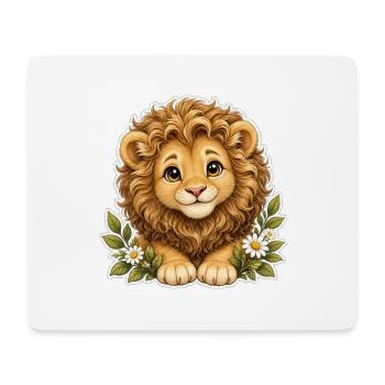 Cute Lion Cub – Sunny Safari Friend - Mousepad (Querformat) - Weiß - Vorne