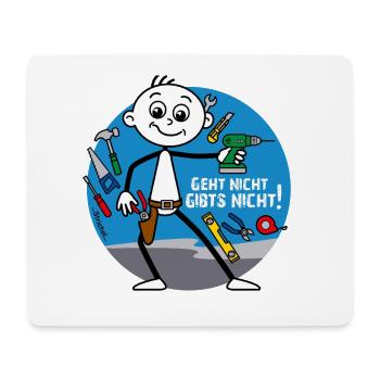 Geht nicht gibts nicht - Handwerker Comic - Mousepad (Querformat) - Weiß - Vorne