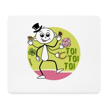 Toi Toi Toi - Strichel Glücksbringer - Mousepad (Querformat) - Weiß - Vorne