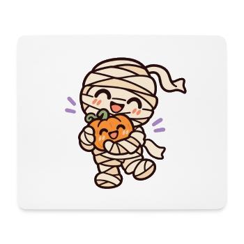 Süße Halloween Mumie mit kleinem Kürbis - Mousepad (Querformat) - Weiß - Vorne