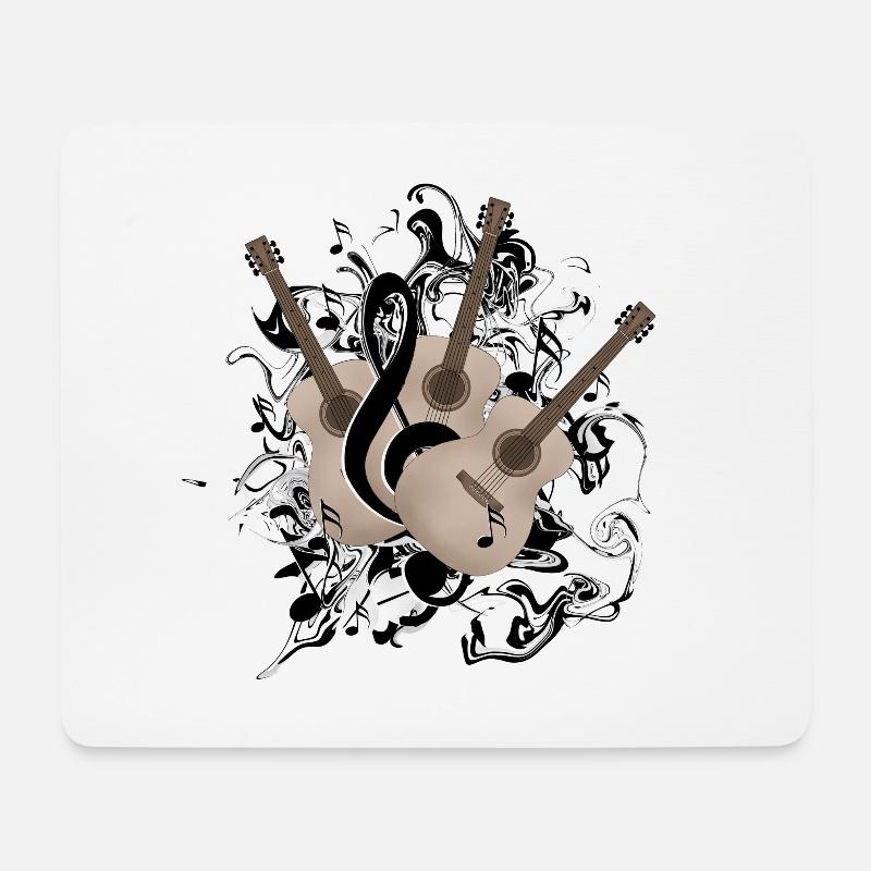 Gitarren Gitarre - Mousepad (Querformat) - Weiß