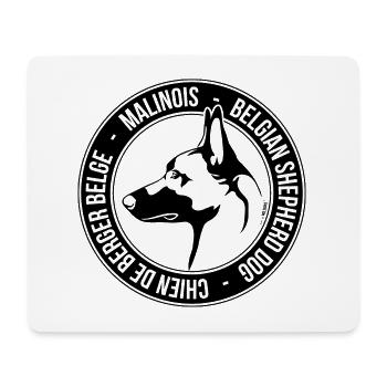 Belgian MALINOIS Shepherd Dog Hunde Hund Wilsigns - Mousepad (Querformat) - Weiß - Vorne