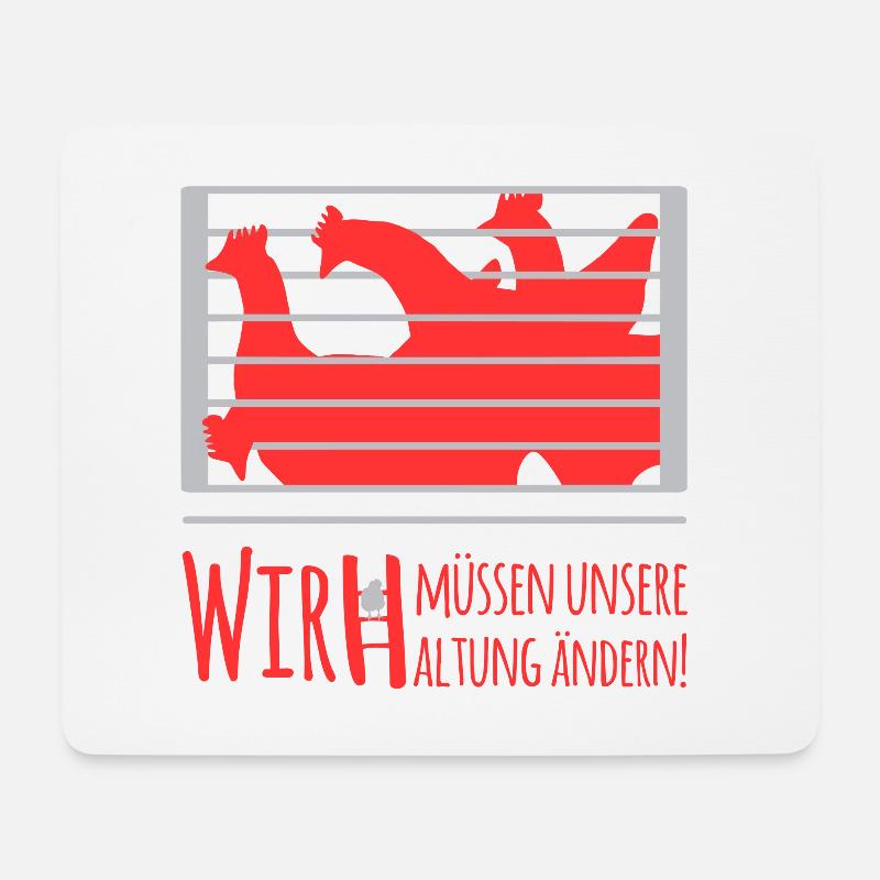 Stoppt MassenTierhaltung (Hühner-Edition) - Mousepad (Querformat) - Weiß