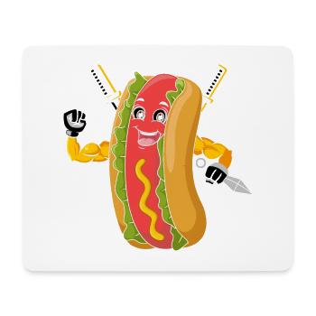 Ninja Fighter Hot Dog Amour Hot Dog - Tapis de souris (format paysage) - blanc - Devant