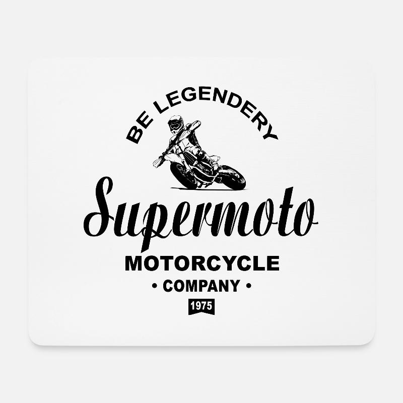 Supermoto - Mousepad (Querformat) - Weiß