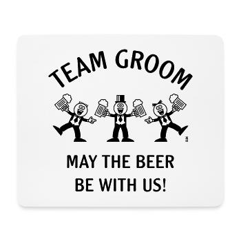 Team Groom (Karikatur / Bier mit uns / 1C) - Mousepad (Querformat) - Weiß - Vorne