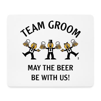 Team Groom (Caricature / Beer With Us / 3C / B) - Mouse Pad (horizontal) - white - Front