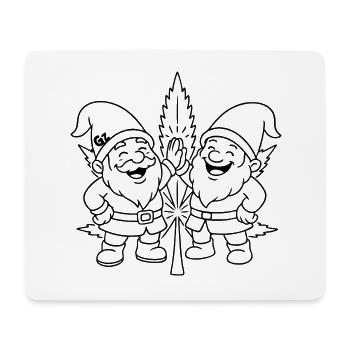 Zwergenfreunde mit Cannabisblatt - Mousepad (Querformat) - Weiß - Vorne