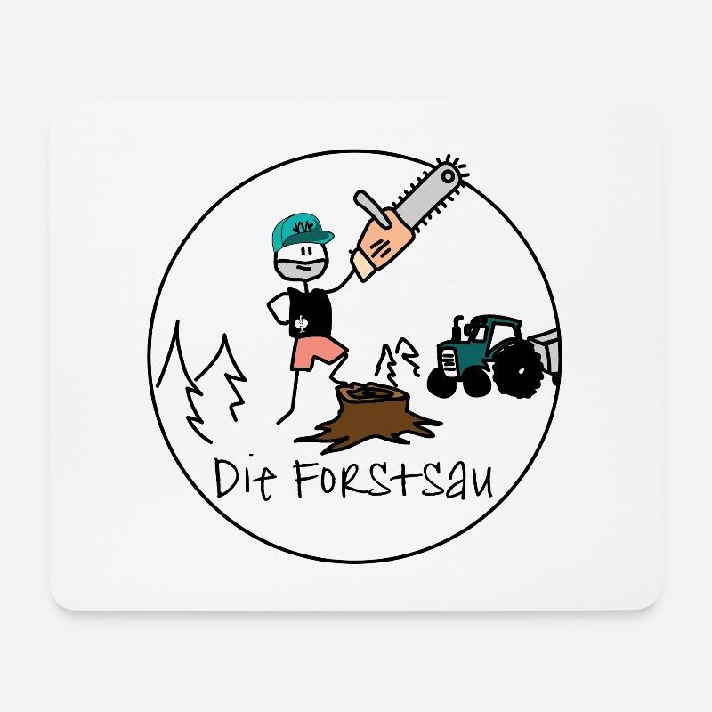 Die Forstsau - Mousepad (Querformat) - Weiß