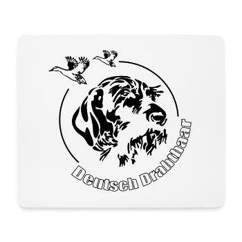 Deutsch Drahthaar Jagdhund Jagdhunde Wilsigns - Mousepad (Querformat) - Weiß - Vorne