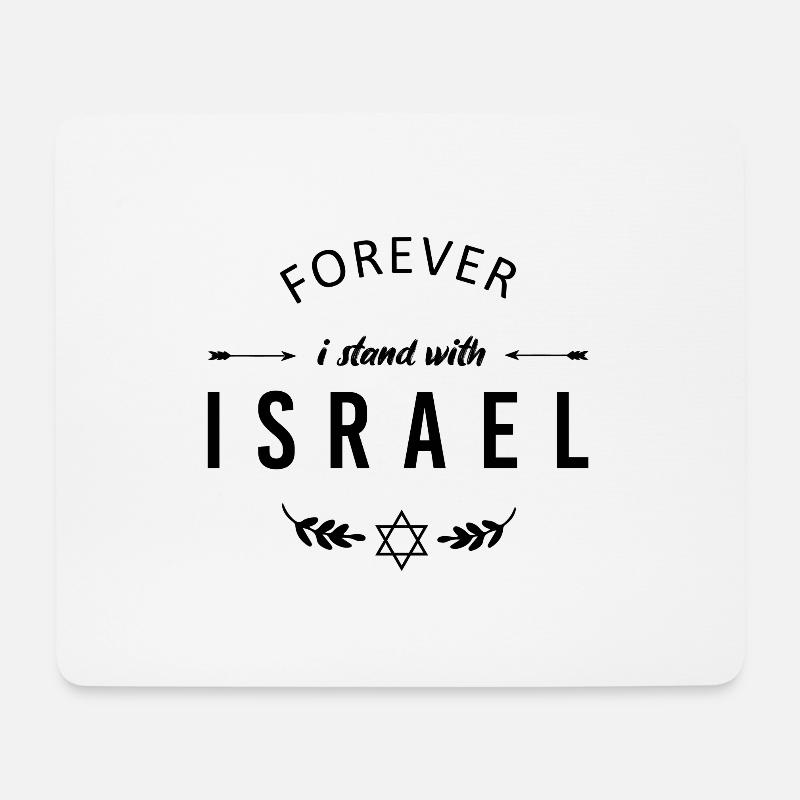 Forever I stand with Israel - Schwarz - Mousepad (Querformat) - Weiß