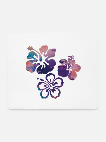 Blume,Lotus, kolibri,Malerei,blau,Blumen,lila - Mousepad (Querformat) - Weiß