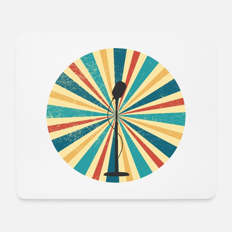 Vintage Mikrofon Mikrophon - Mousepad (Querformat) - Weiß