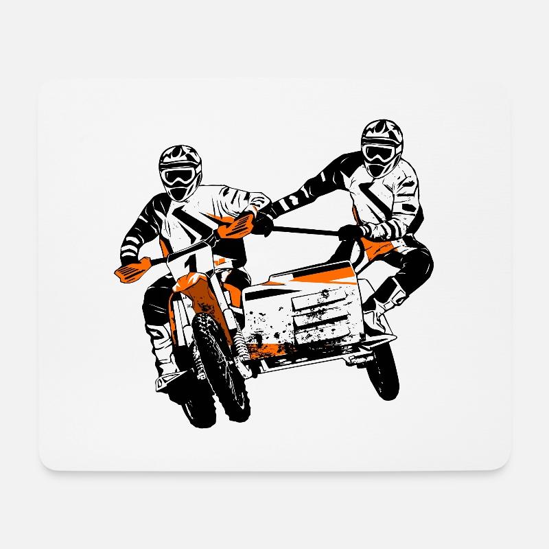 Sidecarcross - Seitenwagen Moto Cross - Mousepad (Querformat) - Weiß