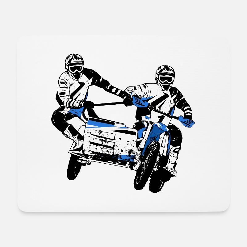 Sidecarcross - Seitenwagen Moto Cross - Mousepad (Querformat) - Weiß