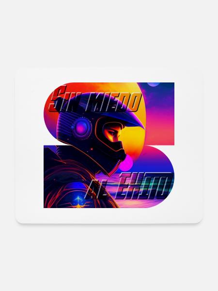 Furchtloses Neon Moto - Mousepad (Querformat) - Weiß