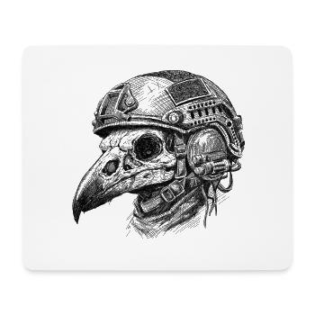 Battle Crow: Taktischer Schädel - Mousepad (Querformat) - Weiß - Vorne