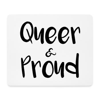 Queer & Proud - Mousepad (Querformat) - Weiß - Vorne
