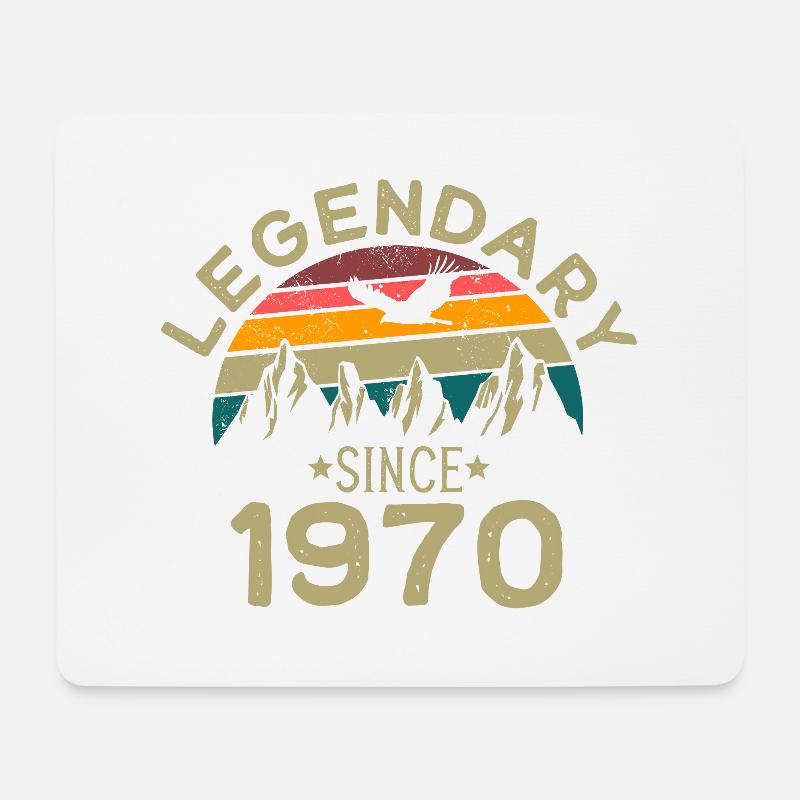 Legendär seit 1970 Retro 1970 Geburtstag - Mousepad (Querformat) - Weiß