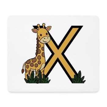 GiraffeX Yellow Black Illustration - Mouse Pad (horizontal) - white - Front