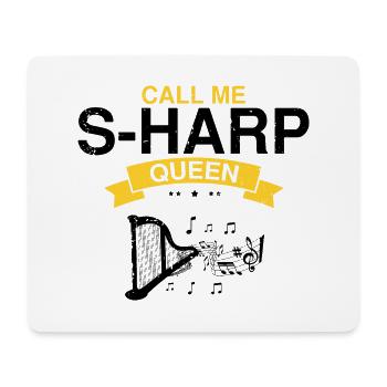 Harp design for harpist and harp player - Mouse Pad (horizontal) - white - Front