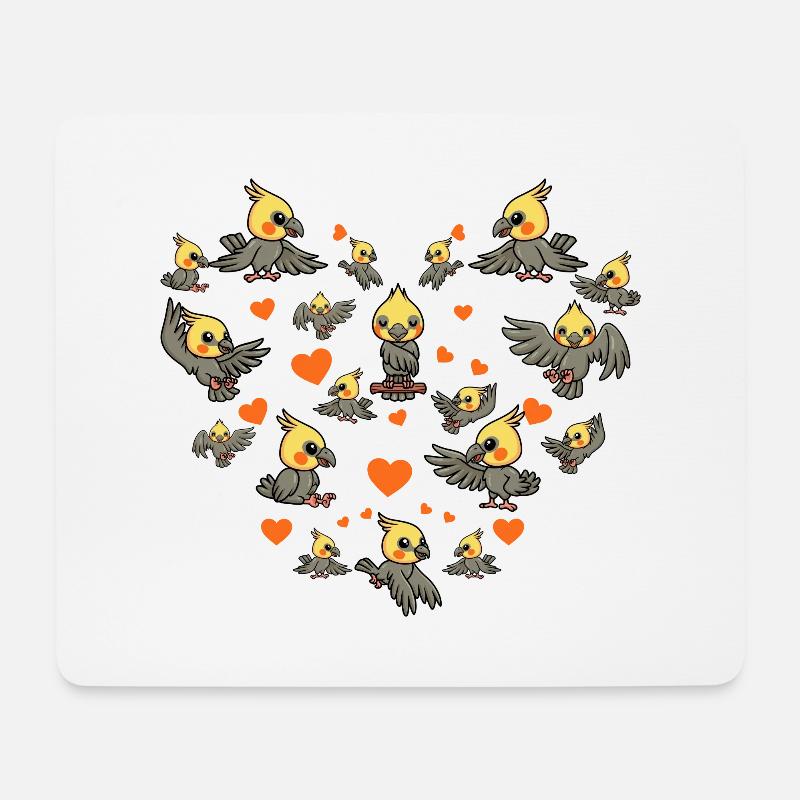 Nymphensittich - Mousepad (Querformat) - Weiß