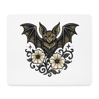 Night Bat Flower Ornament - Mouse Pad (horizontal) - white - Front