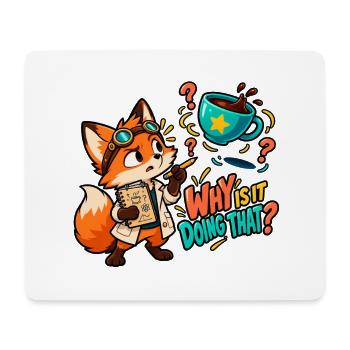 Warum macht er das? - Mousepad (Querformat) - Weiß - Vorne