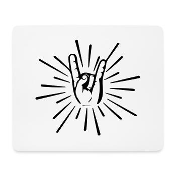 Rock 'N' Roll Musik Rocker Handzeichen - Mousepad (Querformat) - Weiß - Vorne