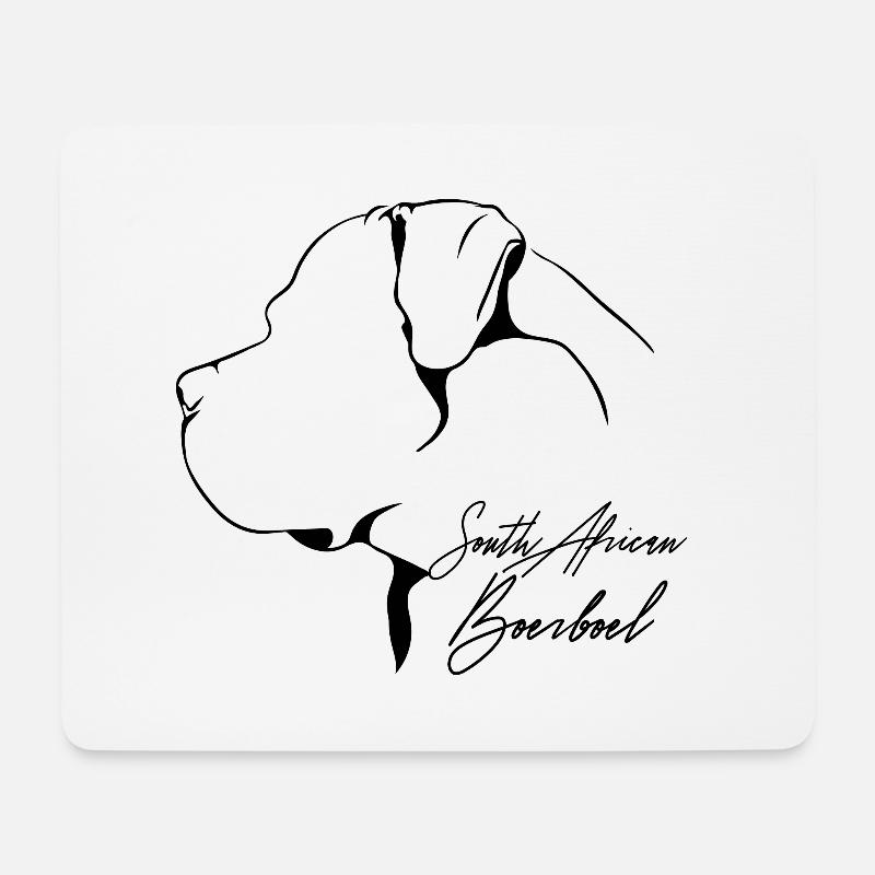 SOUTH AFRICAN BOERBOEL Profil Hunde Hund - Mousepad (Querformat) - Weiß
