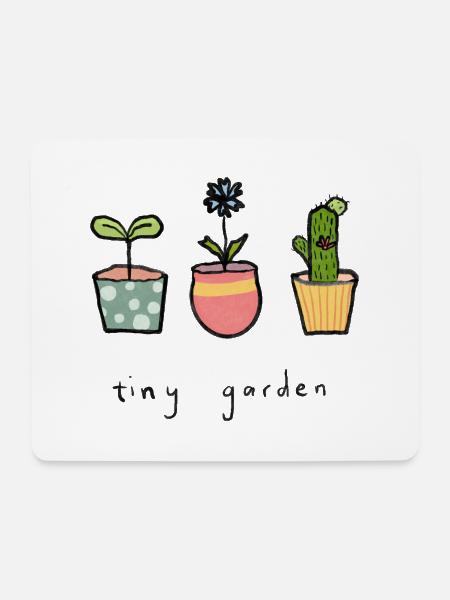 Tiny Garden Blumentöpfe - Mousepad (Querformat) - Weiß