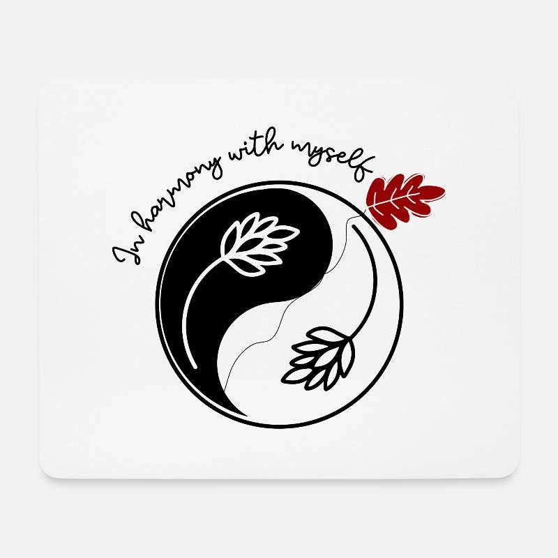 Modern & stilvoll " In Harmonie with myself" - Mousepad (Querformat) - Weiß