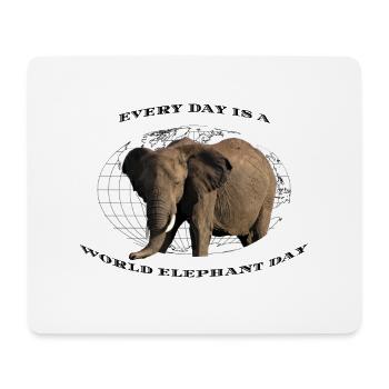 WorldElephantDay - Africa - Safari - Elephant - Tapis de souris (format paysage) - blanc - Devant