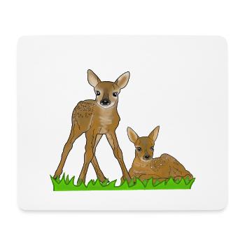 Zwei Rehkitze - Mousepad (Querformat) - Weiß - Vorne